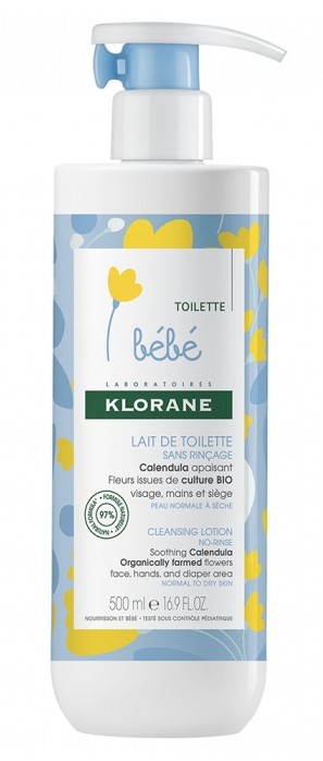 Klorane Bébé Lait de Toilette Sans Rinçage 500ml